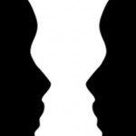 Vase and faces optical illusion. Photo: Bryan Derksen, Wikipedia