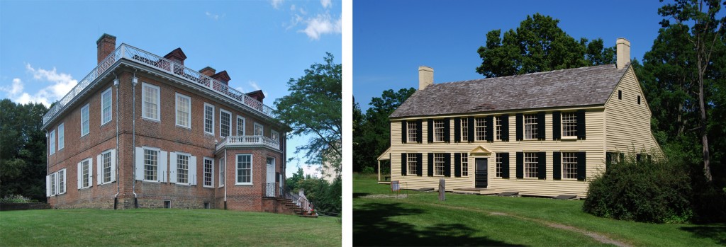 Schuyler mansion in Albany and Schuyler home in Saratoga. Both photos: Wikipedia / Matt Wade Photography
