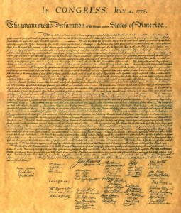 Declaration of Independence, drafted in May-June 1776, adopted by Congress July 4, 1776
