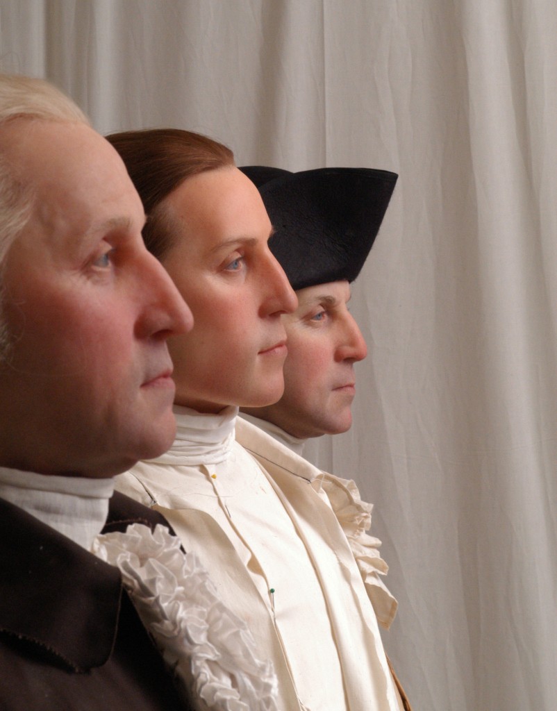 Forensic reconstructions of George Washington at ages 57, 19, and 45, by StudioEIS. Mount Vernon ___. Photo: StudioEIS
