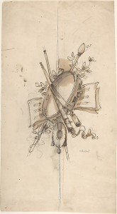 Charles Monblond, sketch of a musical trophy, 19th c. Metropolitan Museum of Art, The Elisha Whittelsey Collection, The Elisha Whittelsey Fund, 1963. Photo: MetMuseum.org