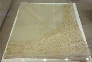 Hamilton wedding handkerchief. Columbia University, Butler Library. Photo: Dianne L. Durante