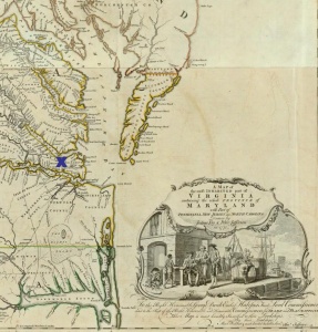 Chesapeake Bay, cropped from a 1776 map of Virginia. Image courtesy David Rumsey Map Collection