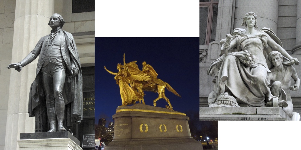 Ward, George Washington, 1883; Saint Gaudens, Sherman, 1903; French, America, 1907. All photos copyright (c) Dianne L. Durante 2014.
