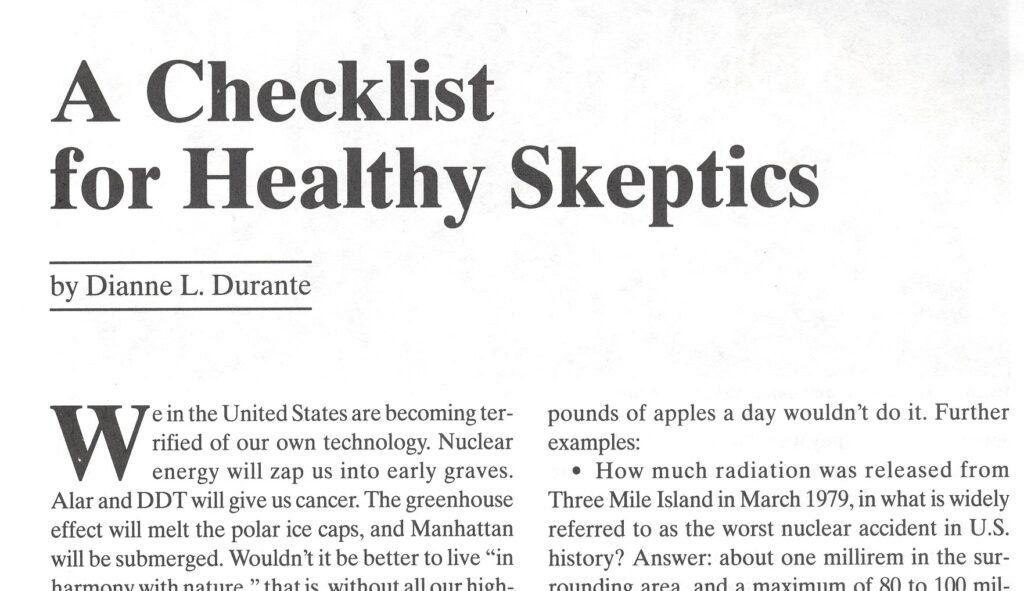 A Checklist for Healthy Skeptics